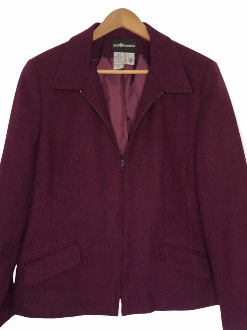 Sag Harbor Women's Deep Plum Zip Jacket